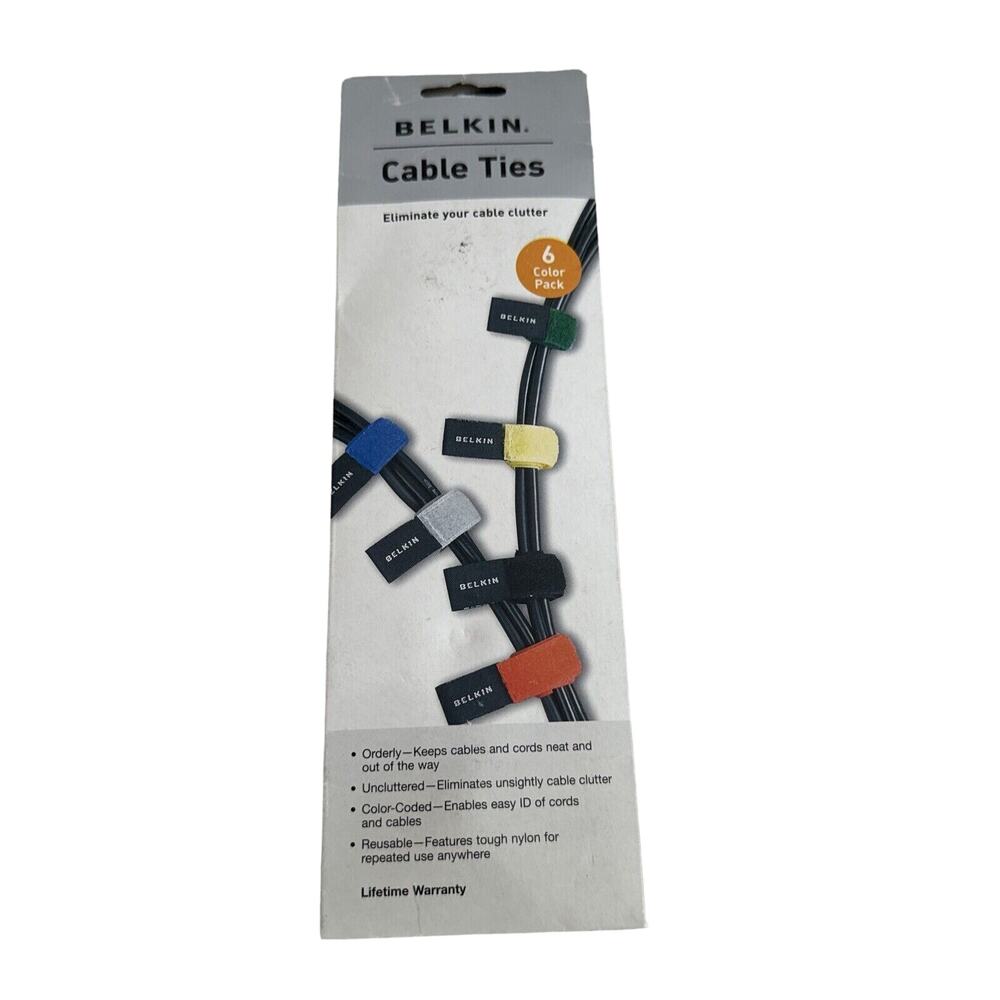 Belkin Components Multicolored Cable Ties, 6/Pack